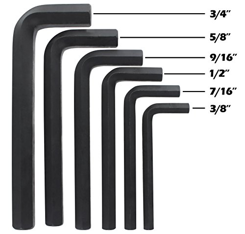Drixet Jumbo Hex Socket Driver Allen Key, Wrench in SAE-Inch Set with A Handy Carrying Case. (6 Piece)