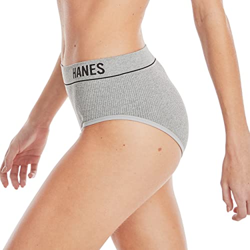 Image of Hanes Women's Originals Hi-leg Bikini Underwear, Seamless Rib Bikini, Assorted Colors, 6-pack