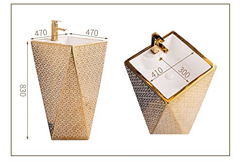 Image of InArt Wash Basin, Gold, White, Glossy Finish