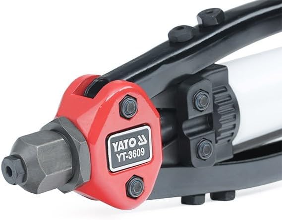 Close-up of the Yato YT-3609 riveting tool head