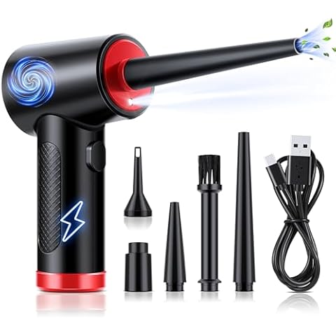 Compressed Air - Cordless Electric Air Duster, Reusable Canned Air for Computers/Electronics/Keyboards/Blaster/Laptop Dust Spray Cleaner, Powerful Air Blower with Fast USB Charging-Replace Air Can Cover