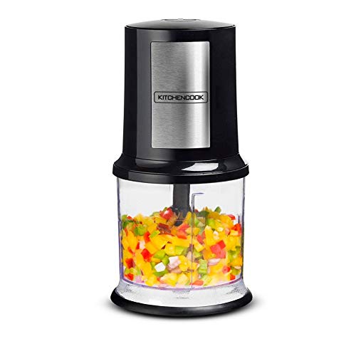 Kitchencook - Mini Hachoir électrique 500ml - 2 Lames En Acier Inoxydable - Bol Gradué - Vitesse Rotation 27000trs/min