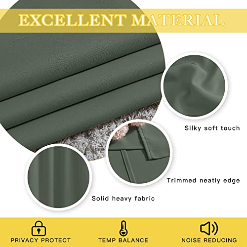 NICETOWN Blackout 90 inch Sliding Door Curtain for Living Room, Grommet Thermal Room Darkening Sound Reducing Window Treatment for Bedroom, 1 Panel, Dark Mallard, W80 x L90