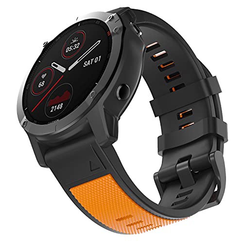 MYSNBKN Bracelet de Montre Compatible avec Fenix 5 Bracelets en Silicone de 22MM Largeur pour Fenix 5 / Fenix 5 Plus / Fenix 6/ Fenix 6 Pro / Forerunner 935/945/Approach S60 Cover