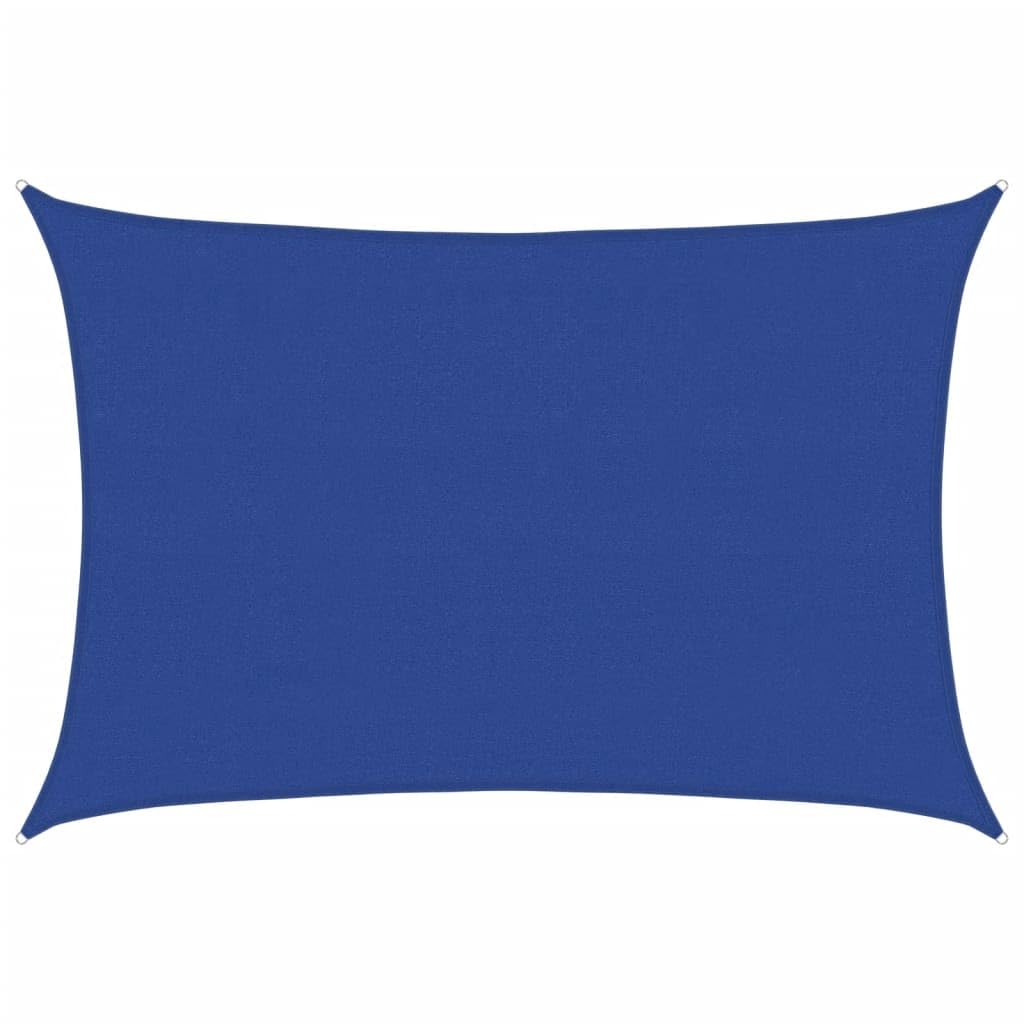 vidaXL Vela Parasole 160 g/m² Rettangolare Blu 4x5 m in HDPE, vela ombreggiante, ombra da patio, tettoia ombreggiante, vela da giardino, tettoia