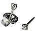 Ear Piercing Earrings Silver Stainless Mini 2mm Clear CZ Studs Studex System 75 Hypoallergenic by Studex