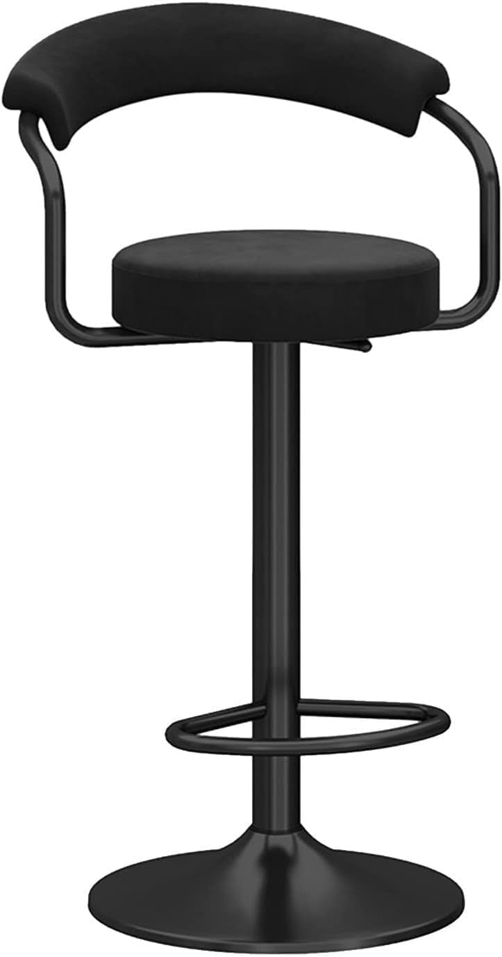 Tabourets de bar pivotants en velours noir réglables XJBTBA - 8