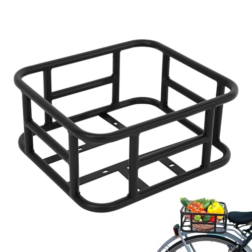 Panier arrière pour vélo de grande capacité en métal noir pour rack de transport de courses