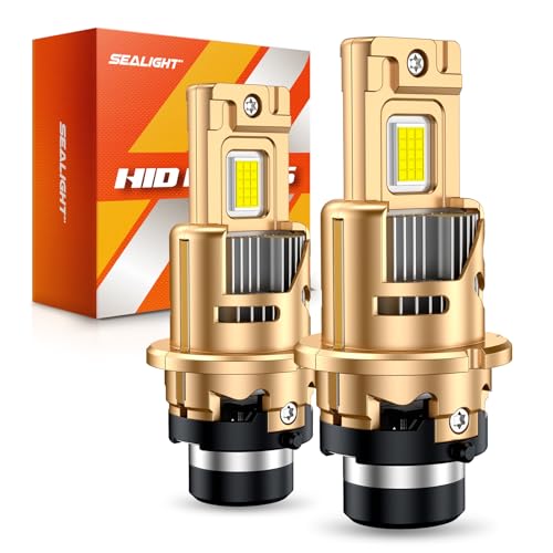 Image of SEALIGHT D2S Bulbs 6500K Cool White Brighter 1:1 Mini Size Plug and Play HID Fog Lights Replacement, IP68 Waterproof 0.01s Instant Start Pack of 2