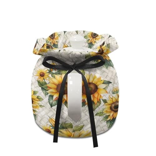 Image of Sunflower Tea Cosy Breakfast Warmer, Dustproof Kitchen Teapot Protective Cover Insulation and Keep Warm, Home Kitchen Table Accessories for Christmas Green Decor