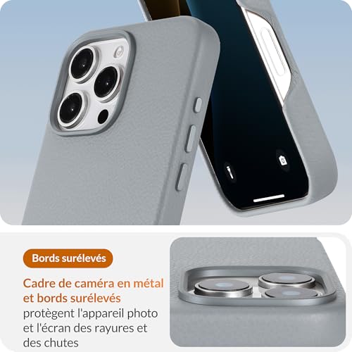 Coque iPhone 16 Pro cuir grainé pour le quotidien urbain