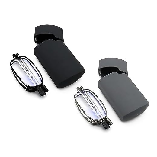 DBEFTLI Óculos De Leitura Dobráveis - Leitores Portáteis Para Homens E Mulheres Com Estojo 2 Pares 2,50