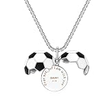 Rnivida Soccer Ball Jewelry Gifts Engraved Christian Bible Verse,Soccer Pendant Necklace to Hold Photos Inside for Men and Women,Isaiah 41:10