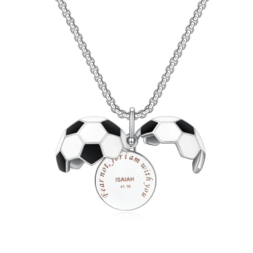 Rnivida Soccer Ball Jewelry Gifts Engraved Christian Bible