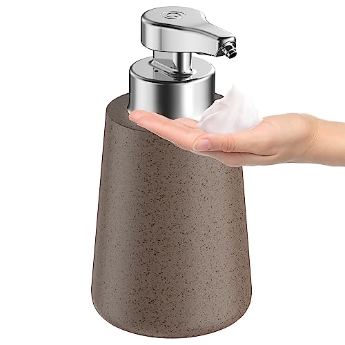 SYMINI Foaming Soap Dispenser,11oz/320ml Touchless Automatic Soap Dispenser, Hands Free Soap Dispenser, Rechargeable Smart Electric Auto Dish Soap Dispenser for Kitchen, Bathroom (Brown)
