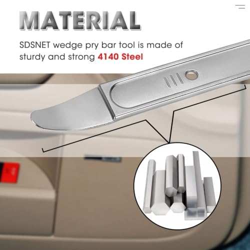 Image of SDSNTE 4140 Steel Pry Bar Automotive Panel Removal Tool, 2 Packs | For Auto Trim, Interior & Exterior Parts, Door Panel & Window Screen Removal, Versatile Tool