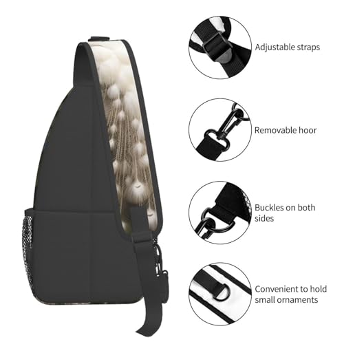 Bolso tipo Sling unisex negro de poliéster 7.2x3.5x15.3 in miniatura 4