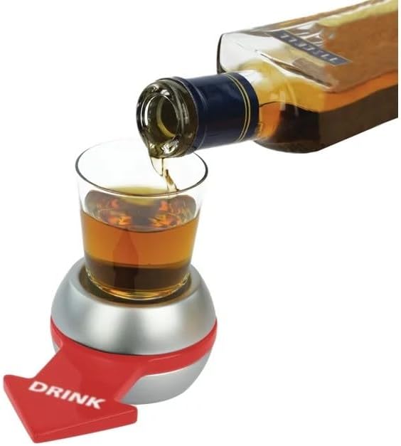 Barbuzzo Spin the Shot Retro Divertido juego de beber incluye vaso de chupito de 2 onzas