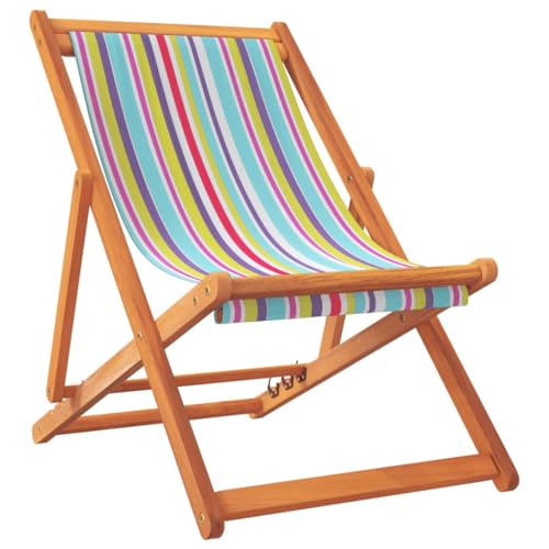 Chaise de plage pliante haut de gamme en eucalyptus robuste et polyester - 3