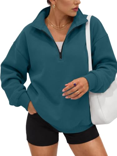 Image of Trendy Queen Women's Oversized Sweatshirts Half Quarter Zip Fleece Sweaters