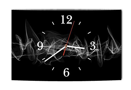 Homeyourself LAUTLOSE Designer Wanduhr Modern 3D schwarz graumodern Dekoschild Abstrakt Bild 39 x 25 cm Cover