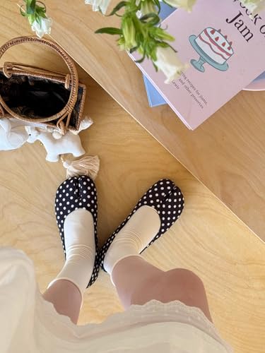 ZQW Cute Tabi Shoes for Women Split Toe Ballet Flats Polka Dots Lightweight Comfortable Shoes for Casual, Office & Walking 5