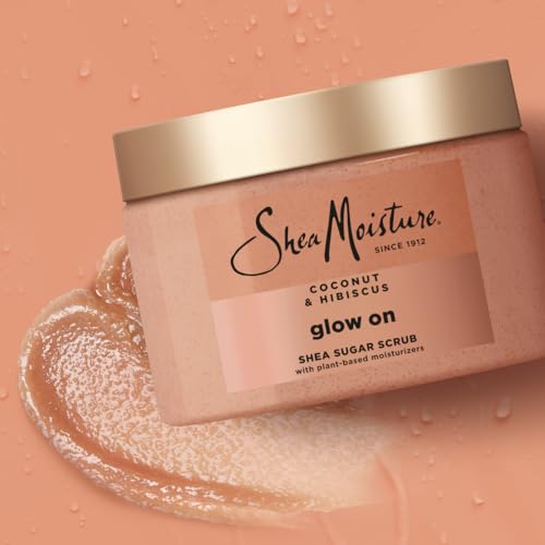 Unilever SheaMoisture Shea Sugar Body Scrub For Glowing Radiance Coconut Hibiscus Glowing Radiance Body Scrub With 24h Shea Moisture Nutrients 12 oz