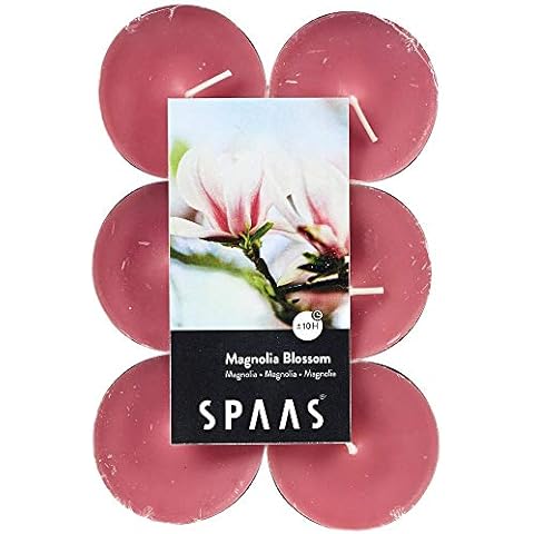 Spaas 12 Maxi Tealights with Magnolia Blossom Cover