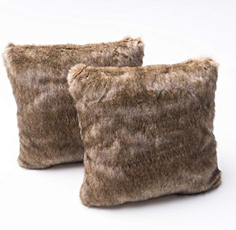Christopher Knight Home Elise Fabric Pillows with Polyester Fiber Fill, 2-Pcs Set, Dark Brown