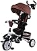 Biemme Triciclo Elite Pieghevole con Parasole, marrone cioccolato
