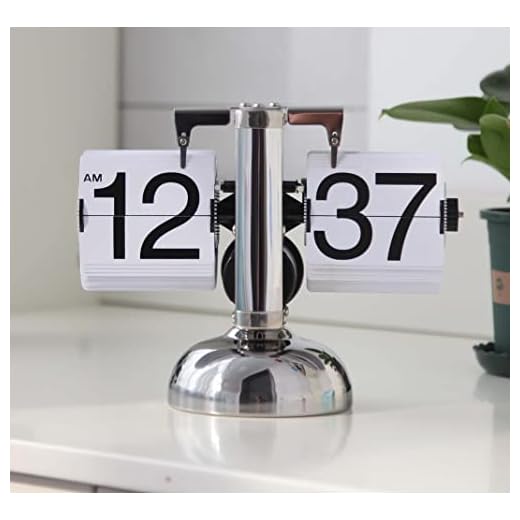 Flip Clock,Retro Flip Down Clock Mechanical Digital Flip Desk Clock Internal Gear Operated Flip Down Clock Battery Powered for Home Office Décor White