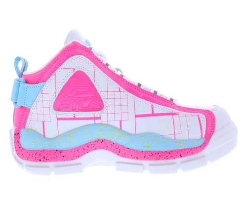 Fila Grant Hill 2 Girls Shoes Size 3.5, Color: White/Pink/Blue