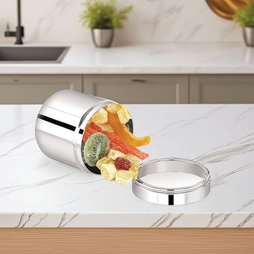 Image of Sizzle Flash Stainless Steel Canisters /Dabba /Storage Containers for kitchen with See Through Lid 450 ML - 1pcs