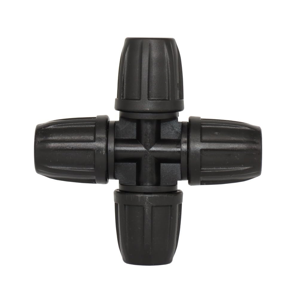 50 PZ Tubo Croce Splitter Acqua Con Serratura Tubo Da Giardino Barb Connettore for Irrigazione Dell'acqua Giunto 8/11mm 3/8 ''Tubo