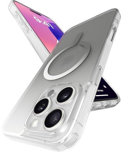 Image of eller sante Maven Magpro Back Cover Case for iPhone 16 Pro Max iPhone 16 Pro Max Scratch Resistant Camera Protector TPU Shockproof 10ft Drop Protection Support Mag-Safe Wireless Charging- Grey