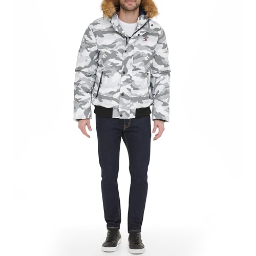 Image of Tommy Hilfiger Men's Arctic Cloth Quilted Snorkel Bomber Jacket (Standard and Big & Tall)