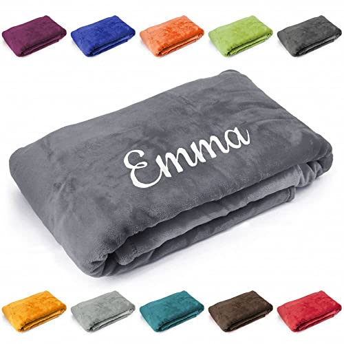 Deitert Kuscheldecke mit Namen oder Wunschtext Bestickt, 200cm x...