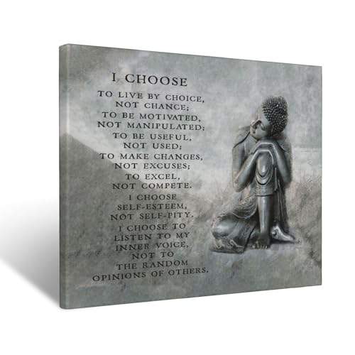 Zen Buddha Canvas Wall Art Buddhism Print Painting Framed ArtWork 12"x16"