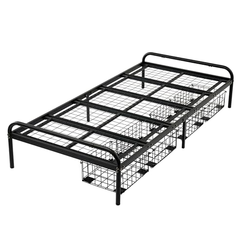 GOKUMIN �V���O�� �x�b�h�t���[�� �X�`�[���x�b�h �p�C�v�x�b�h S�T�C�Y �ȒP�g�� �w�b�h���X �R���p�N�g ��� �y�� �V���v�� �����܂Ȃ� �ω׏d120kg �ʋC�� ������� �H��t�� ���ϋv �ȃX�y�[�X