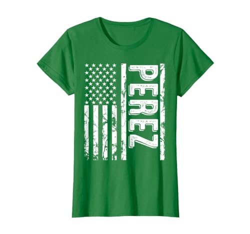 Perez Last Name Funny Surname Team Perez Family Reunion T-Shirt, Women, Kelly Green, Small