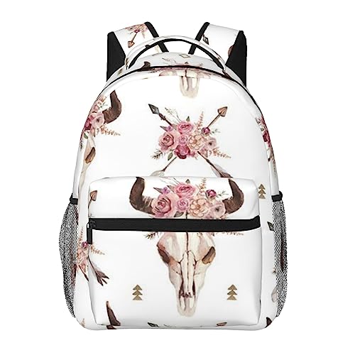 Sac à dos ordinateur portable léger noir imprimé tribal mixte