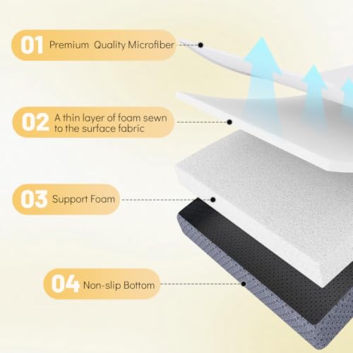 Zelladorra Japanese Floor Mattress Queen, Anti-Slip Japanese Futon Foldable Tatami Mat for Guests, Boho Orange Checkered - Thumbnail 5