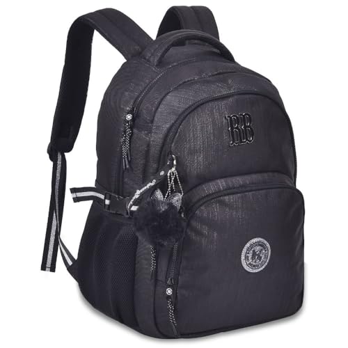 Mochila Rebecca Bonbon Crinkle Escolar de Costas 21 Litros Preta