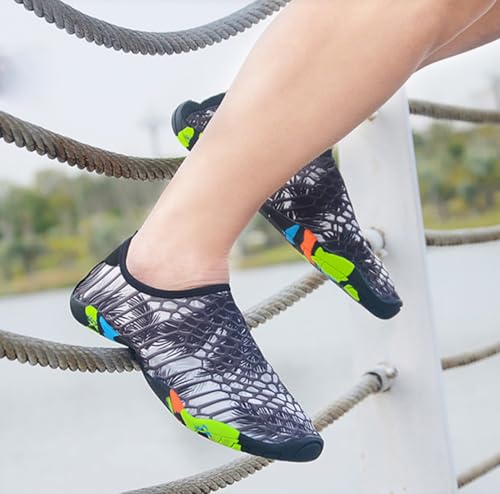 Water Shoes for Men & Women, Quick Dry Aqua Shoes with Rubber Sole, Lightweight Barefoot Swim Shoes for Beach Pool Yoga Surf4