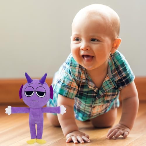 Image of Customized Text Purple Standing Sprunki Plush Toys