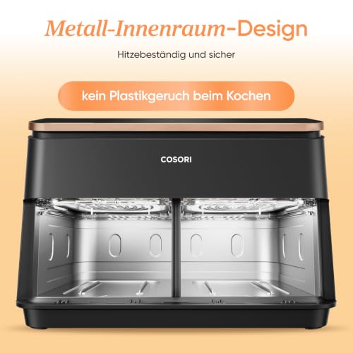 Cosori Airfryer, Testsieger Stiftung Warentest, Heißluftfritteuse 2 Kammern – Ansicht 6