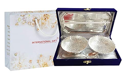 INTERNATIONAL GIFT® Silver Round Bowl with Golden Box