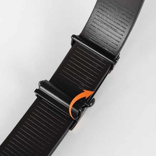 Image of Aurolran Men&Womens Leather Dress Belt Business Automatic Buckle Belt Color-Black Silver Gold