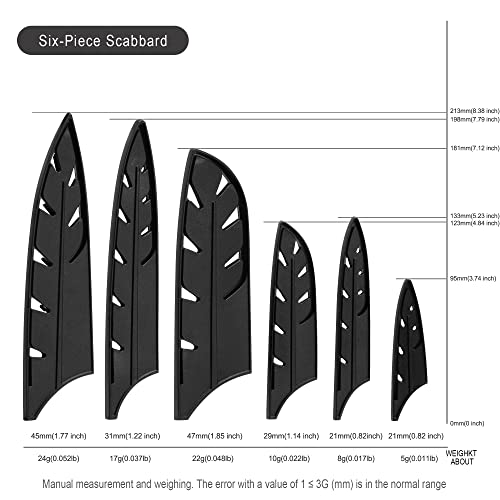 Xyj Knife Sheath Set Of 12 Knife Edge Guards Blade Protector Knife Cover For Stainless Steel Paring Santoku Utility Slicing Chef Knife Plastic Knife Case Black White #TOP4
