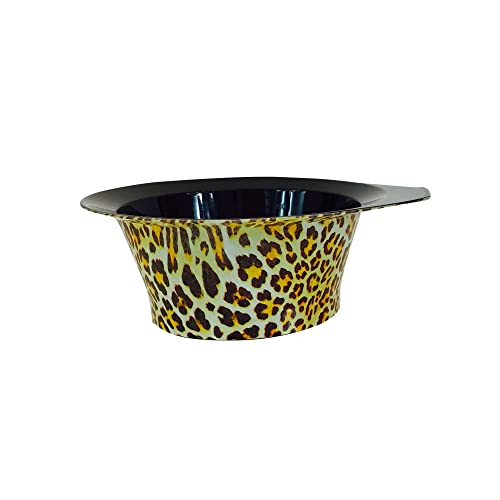 Professional Hairdresser's Leopard Hair Tint Bowl - Ideal for Mixing Hair Colour and Peroxide